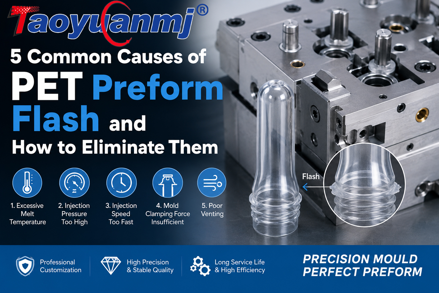 5 Common Causes of PET Preform Flash and How to Eliminate Them 