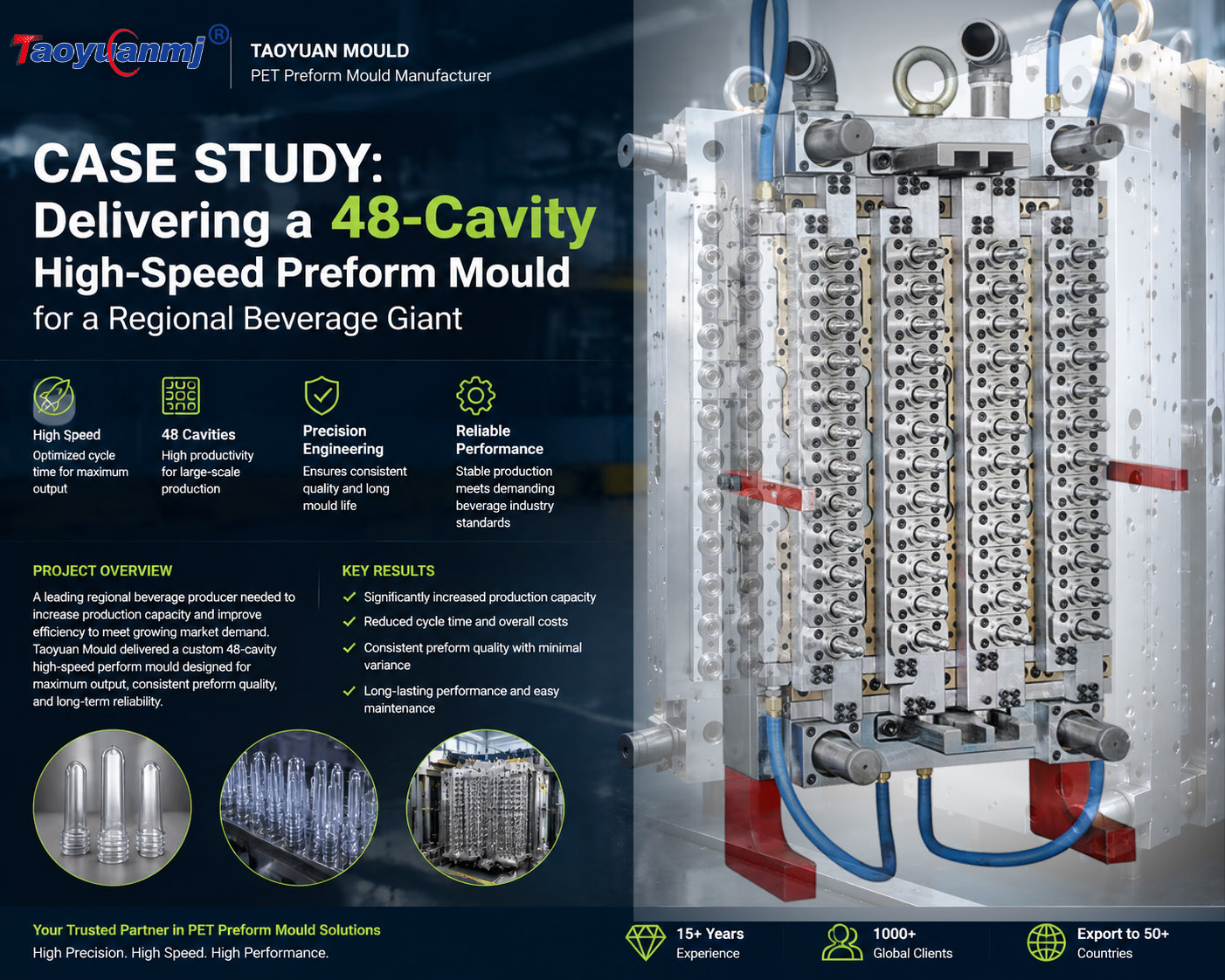 Case Study: Delivering a 48-Cavity High-Speed Preform Mould for a Regional Beverage Giant