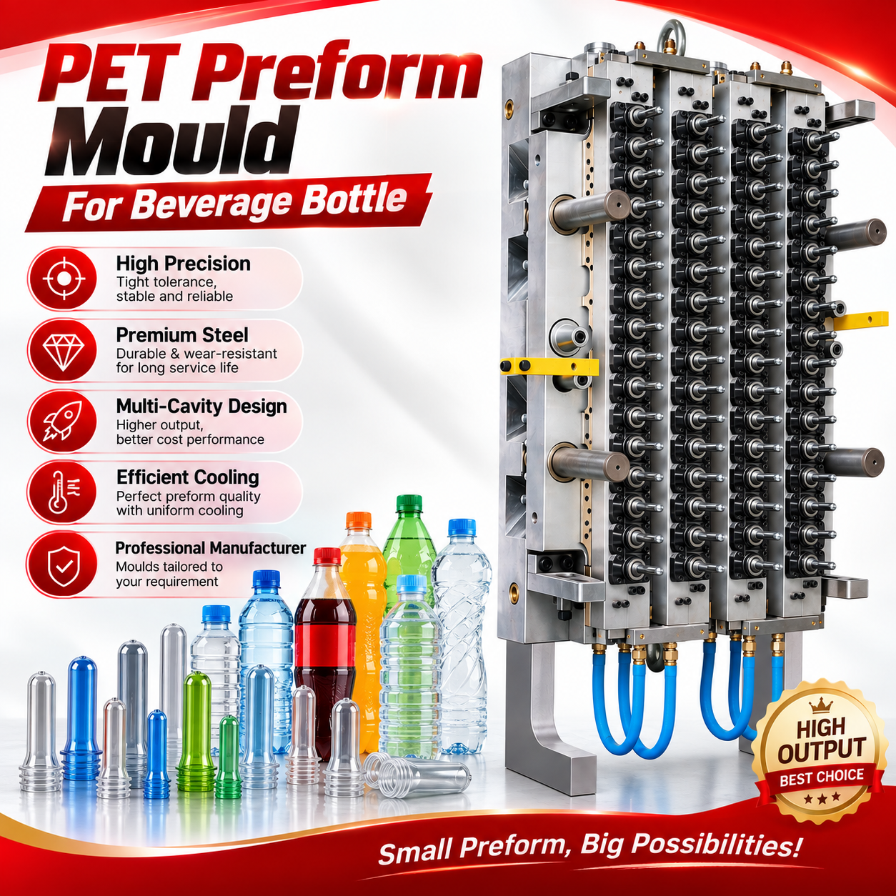 Lightweighting PET Preforms: How Mould Design Reduces Resin Consumption Without Sacrificing Strength